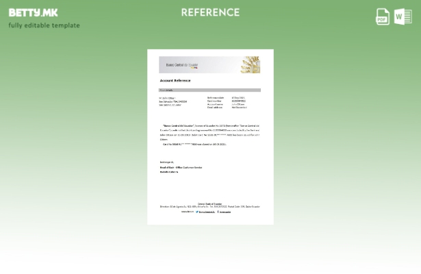 модерен стил Референтен шаблон за затворање на Централната банка на Еквадор на Е